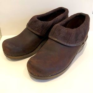 Sanita Danish Clogs Antique Brown Leather
